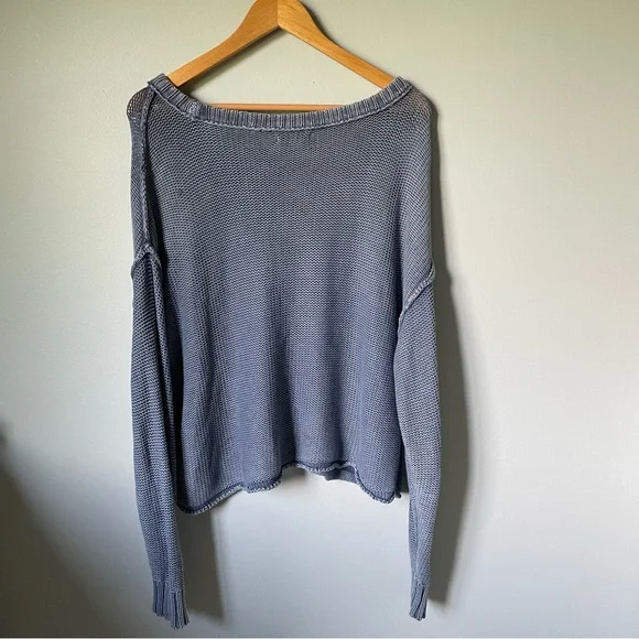 American Eagle Outfitters Easy Crew Neck Sweater - Blue - Size Large - Picture 3 of 7